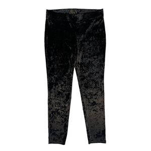 Michael Michael Kors Women's Velvet Velour Mid Rise Black Legging Size Large EUC